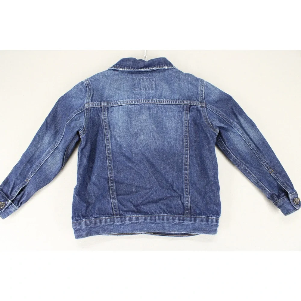 The Childrens Place Kids Denim Jacket Medium Wash Blue Cotton Trucker 5T